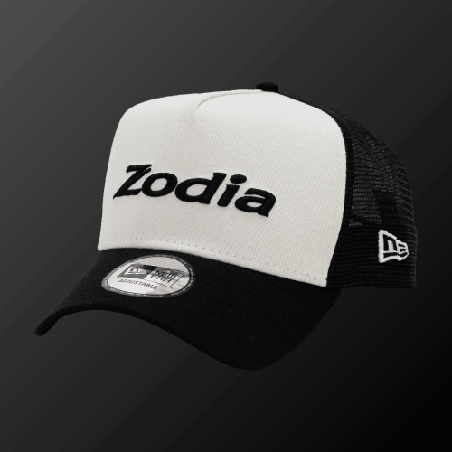 2-tone Mesh Cap featuring cream front panel and breathable mesh back, adjustable size for comfort.