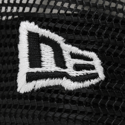 Embroidered logo detail on a breathable mesh panel of the 2-tone Mesh Cap.
