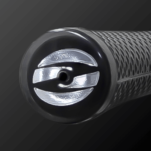 CADERO 2x2 PENTAGON UT type Zodia logo black rubber grip with silver logo detail, featuring a pentagonal shape for enhanced control.