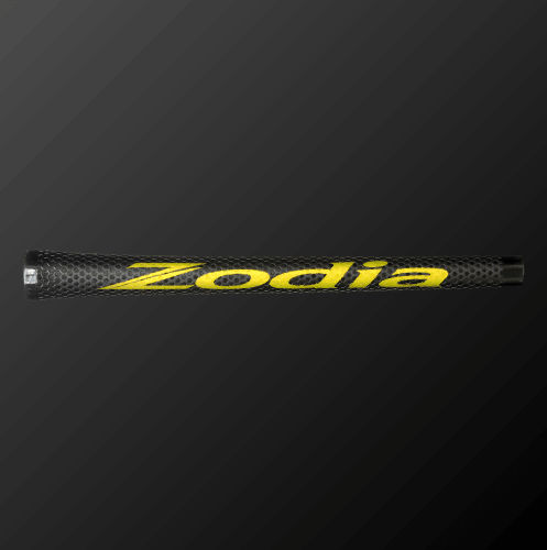 CADERO 2x2 PENTAGON UT type Zodia logo with black and yellow design on a textured surface.