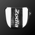 Caiman Pattern Putter Cover (Mallet Type) in black and white with Zodia logo, designed for secure protection.