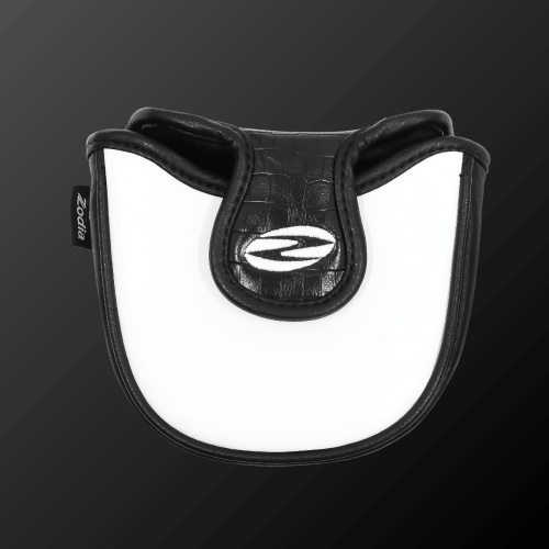 Caiman Pattern Putter Cover (Mallet Type) showcased in black and white, perfect for securing your putter.