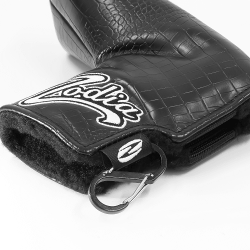 Caiman Pattern Putter Cover (Pin Type) featuring Zodia branding and secure attachment for protection.