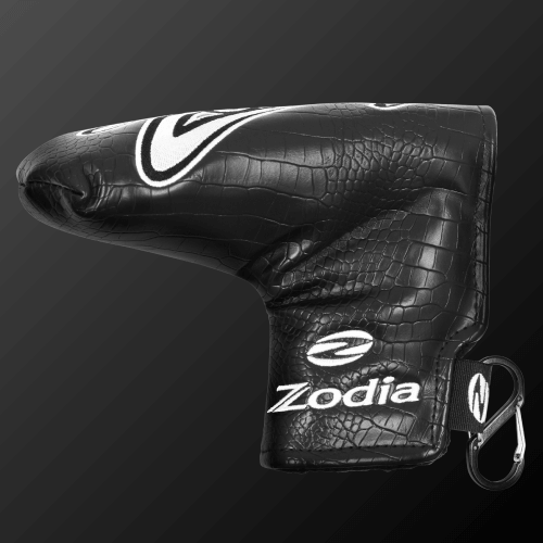 Caiman Pattern Putter Cover (Wide Type) by Zodia in black, designed to fit various putter head shapes.