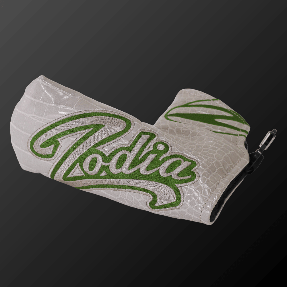 Caiman Pattern Putter Cover (Wide Type) in BG & GR color, designed with Zodia's unique caiman pattern for optimal protection.