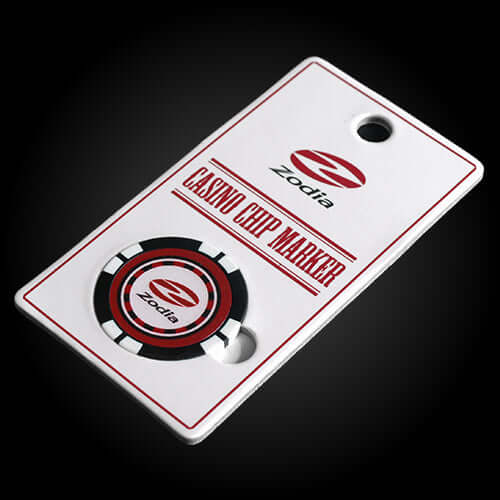 Casino Chip Marker featuring Zodia logo and casino chip design on a stylish reversible marker.