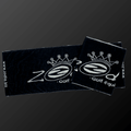 Crown Logo Towel in black, high-quality jacquard woven cotton from Imabari, measuring 34 x 84 cm.