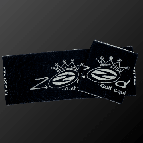 Crown Logo Towel in black, high-quality jacquard woven cotton from Imabari, measuring 34 x 84 cm.