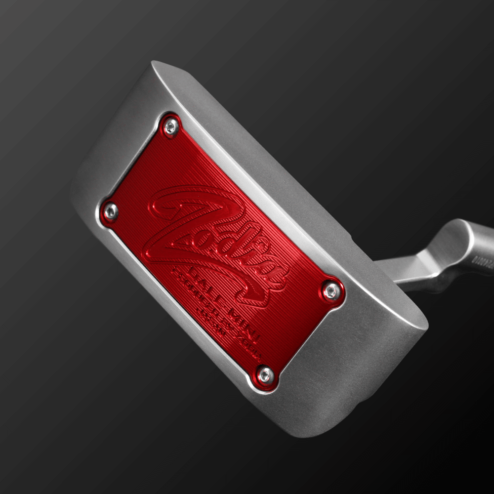 DALE MINI PUTTER CRANK with a distinct deep square shape and red accent, showcasing its premium design.