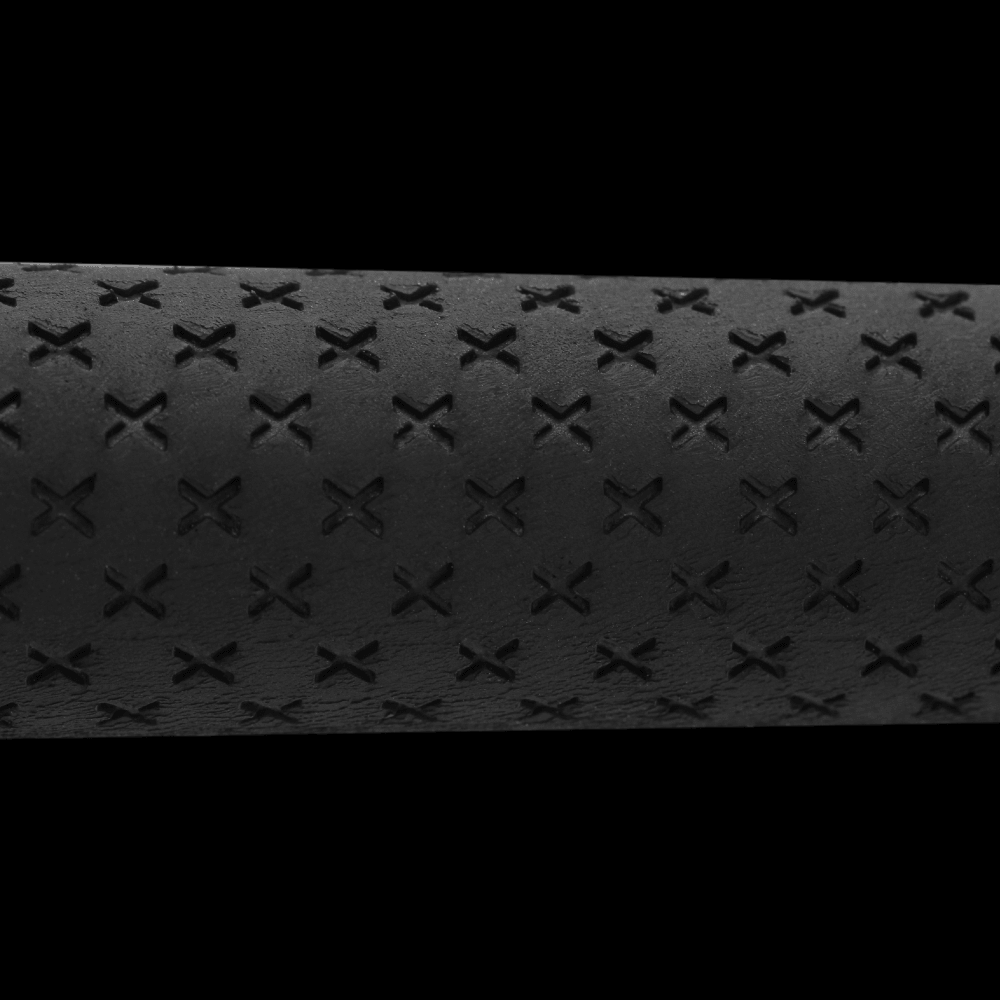 Elite Lucky Star Grip Zodia Logo with X-shaped pattern in deep black rubber for superior grip performance.