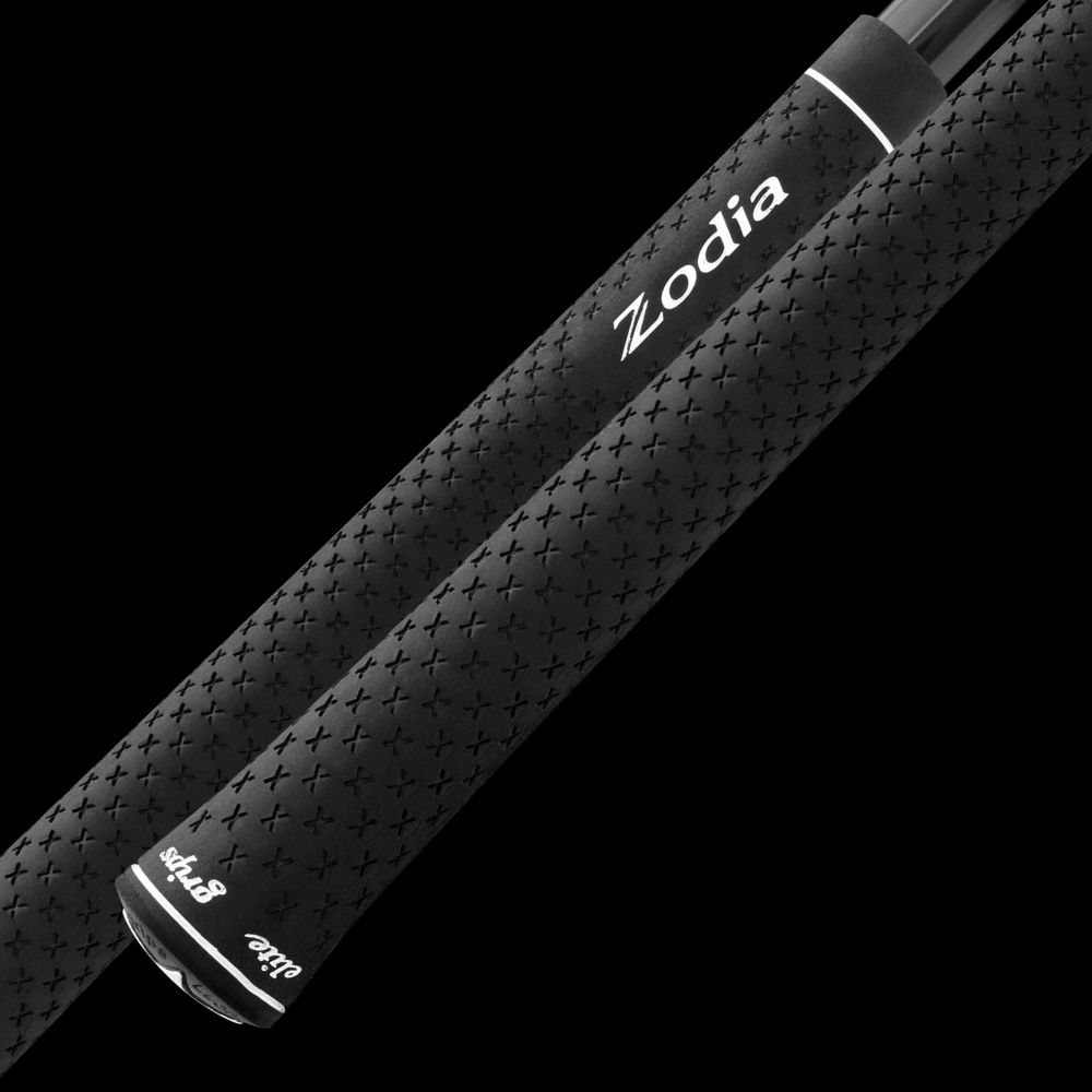 Elite Lucky Star Grip Zodia Logo showing X-shaped pattern in deep black rubber for superior performance.
