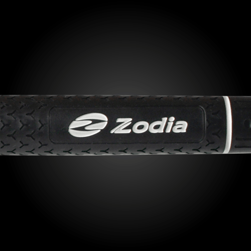 Elite Y360°S Grip Zodia Logo close-up showcasing the textured grip design and brand logo.
