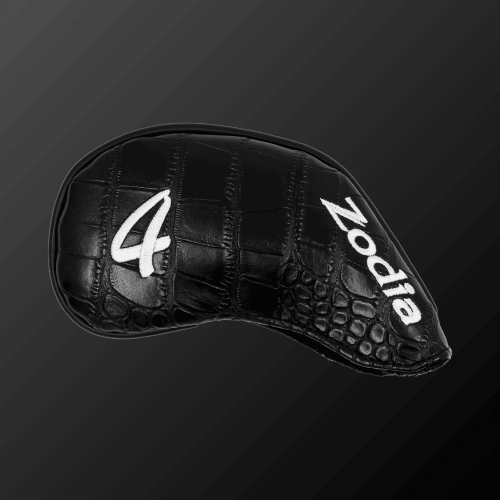 Iron cover featuring a sleek black PU leather design with a number 4, perfect for protecting clubs.