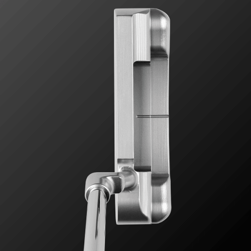 SCOTSTOWN NEOCLASSICAL PUTTER showing unique dent sole design and slant neck for enhanced putting stability.