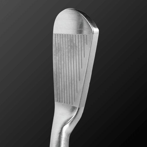 Close-up of the Spider Muscle golf club head showcasing its unique grind and design.