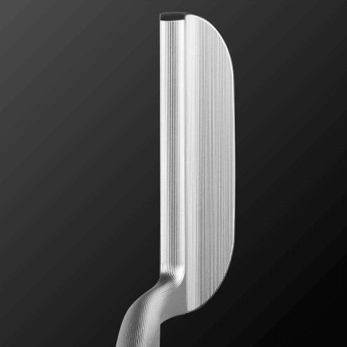 Studio Classic Model 2 PUTTER side view showcasing the stainless steel design and full-flat milling details.