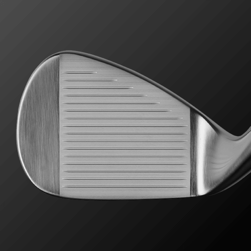 SV-W101 wedge face showing CNC machined scorelines for high spin performance.
