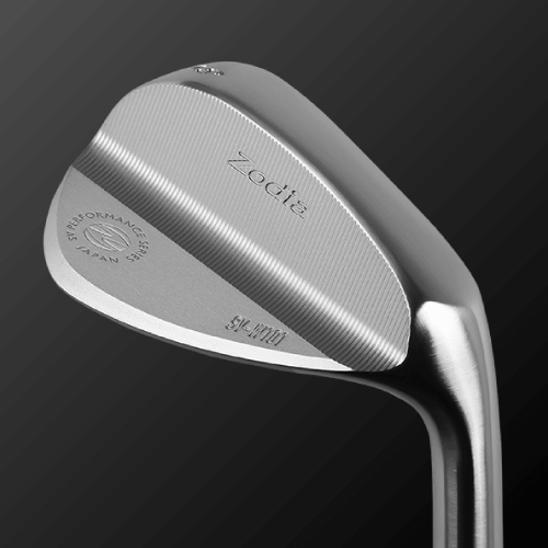 SV-W101 wedge showcasing fine scorelines and smooth satin finish for high spin performance.