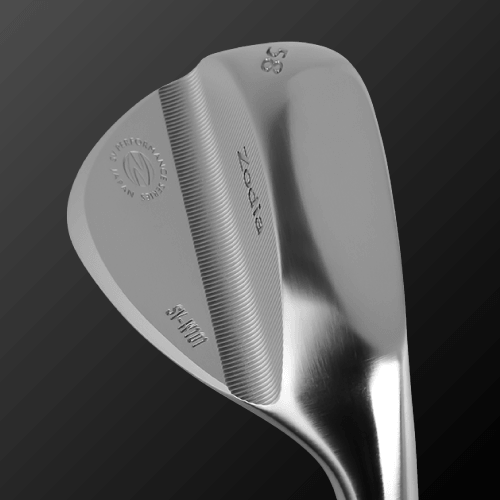 Close-up of the SV-W101 wedge showcasing CNC machined face and smooth satin finish for enhanced spin performance.