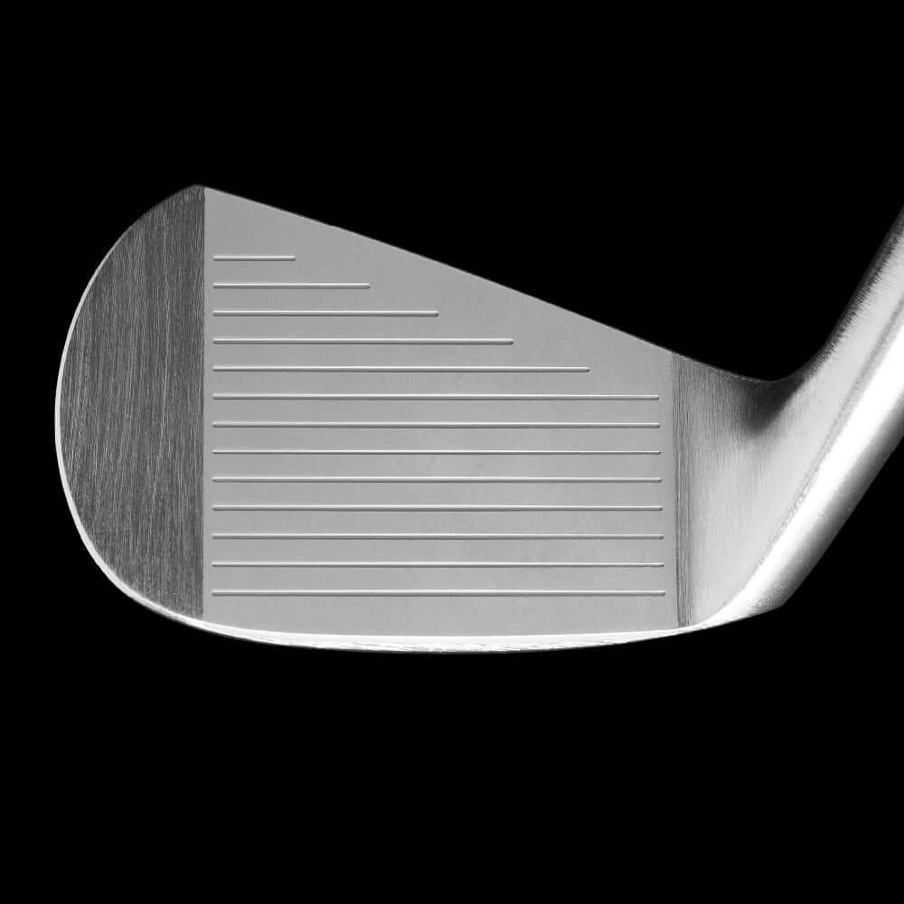 Close-up view of the TRADITION CB golf club head showcasing precision CNC milling and polished finish.