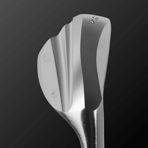 V3.0 golf club showcasing fine grooves and CNC machined sole design for improved spin performance.