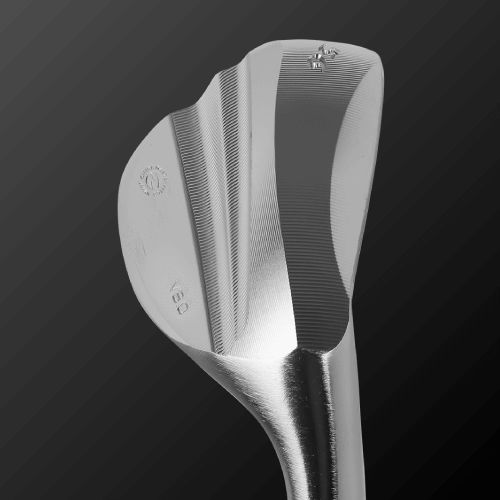V3.0 golf club showing fine grooves and CNC machined sole for enhanced spin performance and grip.