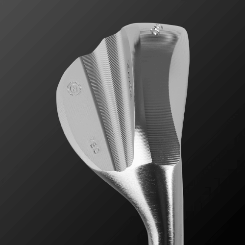 V3.0 golf club showing fine grooves and CNC machined sole for improved spin performance.