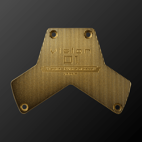 Vision 01 PUTTER Y-shaped stainless steel plate in gold for enhanced stability and accuracy.