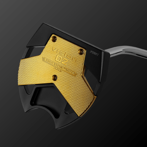 Vision 02 PUTTER with a unique hammerhead design and gold milled head for enhanced accuracy and stability.