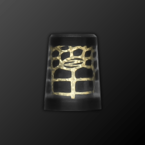Zodia CAIMAN Ferrule in black with gold accents, showcasing a chic design and unique texture.