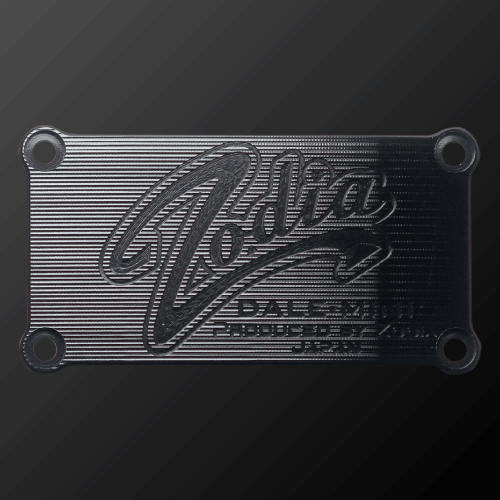 DALE MINI PUTTER CRANK black plate with engraved logo and design details, enhancing putting performance.