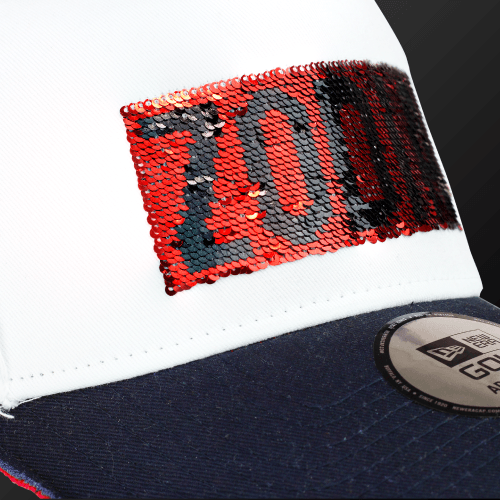 Zodia × NEW ERA 9FORTY Sequin Logo Cap featuring sequined reversible logo in tricolor design.