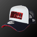 Zodia × NEW ERA 9FORTY Sequin Logo Cap featuring a dazzling sequin design and adjustable tricolor details.
