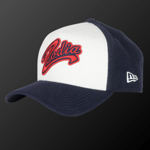 Zodia × NEW ERA Wool Cap in navy, featuring the classic logo, perfect for autumn and winter outfits.