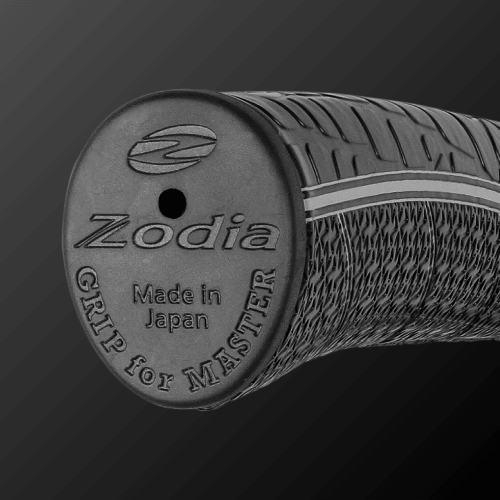 Zodia Original Caiman Pattern Putter Grip with black rubber finish, made in Japan, designed for optimal comfort and performance.