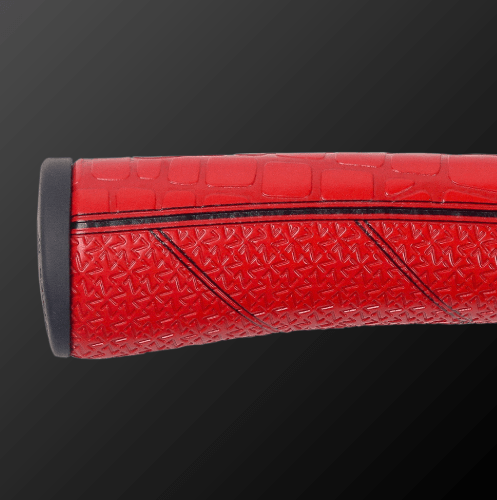 Zodia Original Caiman Pattern Putter Grip in glossy vibrant red color, designed for comfort and secure grip.