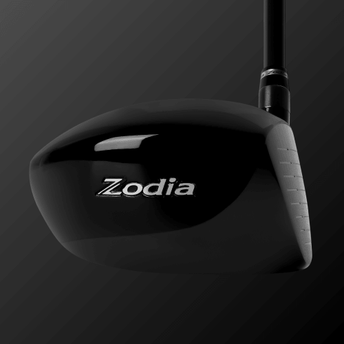 Tour Spec 445BK II (Head Only) - close-up view of a sleek black golf club head with Zodia branding.
